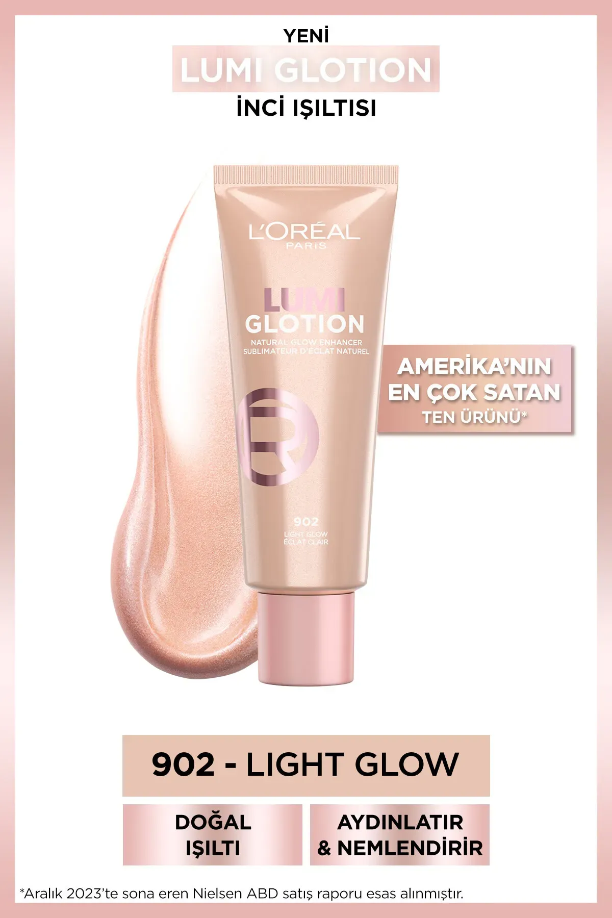 Loreal Paris Glotion All-In-One Doğal Işıltı 902 Light Glow 40ml