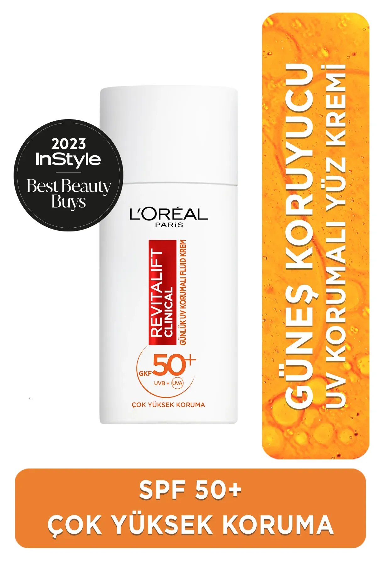 L'Oreal Paris Revitalift Clinical SPF 50+ Günlük Yüksek UV Korumalı Yüz Güneş Kremi 50ml