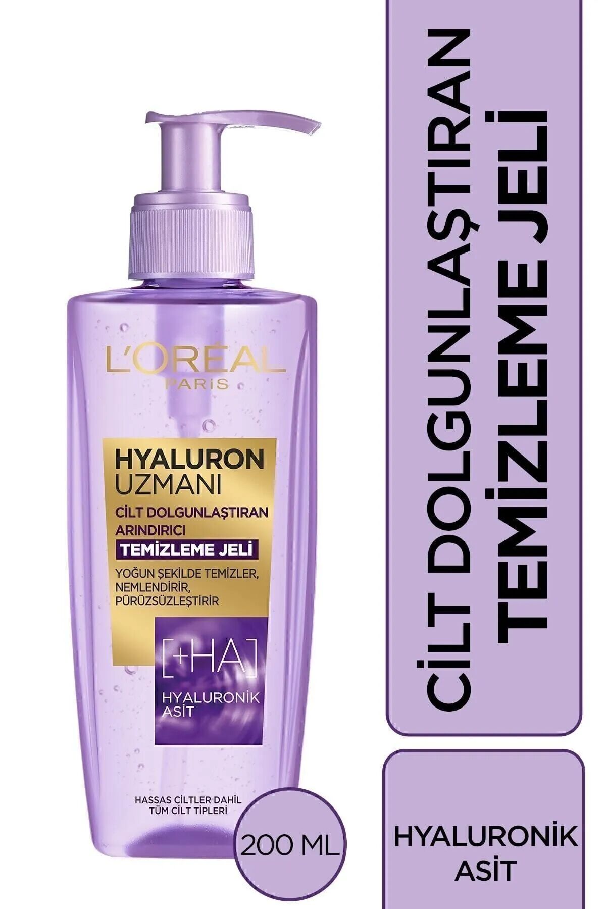 L'Oreal Paris Hyaluron Uzmanı Cilt Dolgunlaştıran, Arındırıcı Yüz Temizleme Jeli, Hyaluronik Asit 200ml